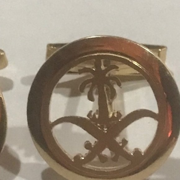 Men's gold cuff links. Unique.